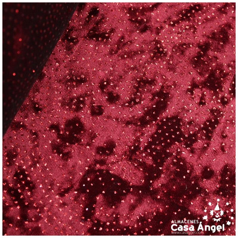 TERCIOPELO DE FANTASÍA BURDEOS GLITTER 150cm