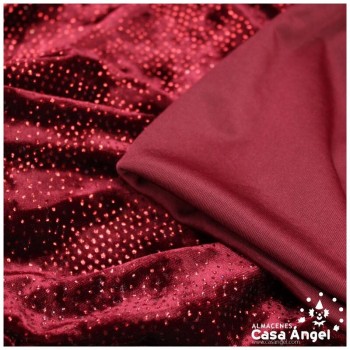 TERCIOPELO DE FANTASÍA BURDEOS GLITTER 150cm