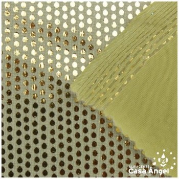 TERCIOPELO DORADO LYCRA ESTAMPADO LUNAR FOIL 150cm