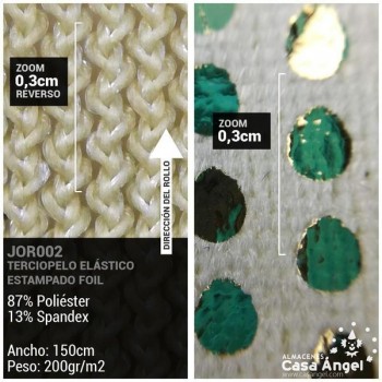 TERCIOPELO DORADO LYCRA ESTAMPADO LUNAR FOIL 150cm
