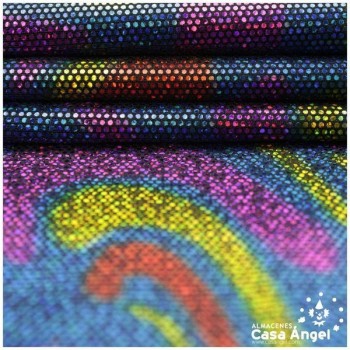 LYCRA MULTICOLOR ESTAMPADO MICROPUNTOS 150cm