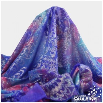 TUL LYCRA DEGRADÉ CON FOIL PLATA 150cm