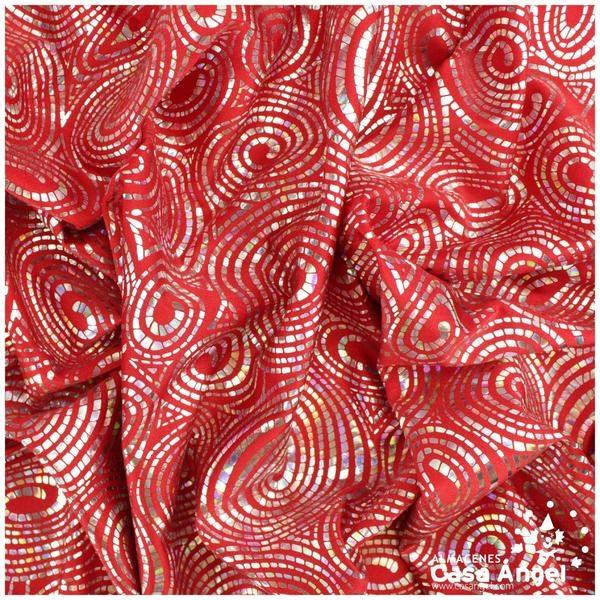 LYCRA ROJA ESTAMPADA ESPIRALES SERIE JUMPING 150cm