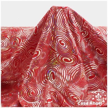 LYCRA ROJA ESTAMPADA ESPIRALES SERIE JUMPING 150cm