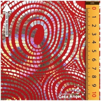 LYCRA ROJA ESTAMPADA ESPIRALES SERIE JUMPING 150cm