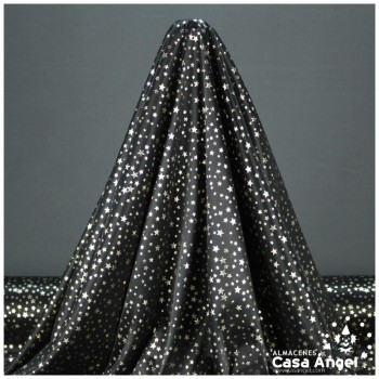 PAN DE ORO NEGRO CON ESTRELLAS DORADAS 110cm