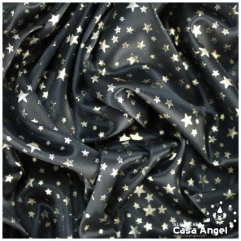PAN DE ORO NEGRO CON ESTRELLAS DORADAS 110cm