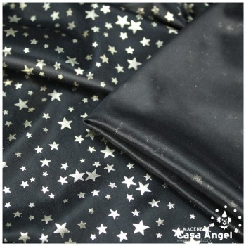 PAN DE ORO NEGRO CON ESTRELLAS DORADAS 110cm