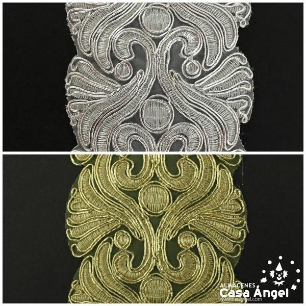PASAMANERÍA BORDADA LÚREX CORDÓN NYLON 8cm