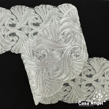 PASAMANERÍA BORDADA LÚREX CORDÓN NYLON 8cm