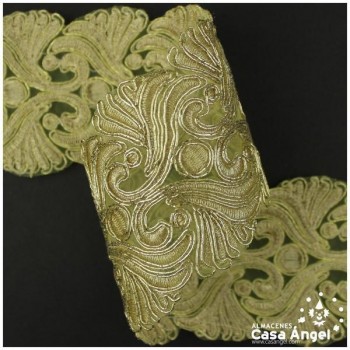 PASAMANERÍA BORDADA LÚREX CORDÓN NYLON 8cm