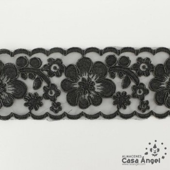 PASAMANERÍA ENCAJE CARNAVAL FLORES BORDADAS 7cm