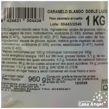 CARAMELO BLANDO SABOR FRUTA DOBLE LAZO SIN GLUTEN 1Kg