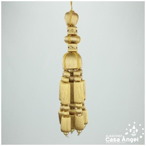 BORLA DE RAYÓN ORO CON FLECO ARTICULADO 22cm
