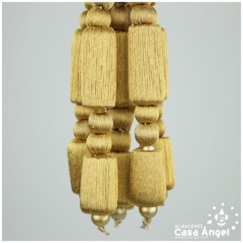 BORLA DE RAYÓN ORO CON FLECO ARTICULADO 22cm