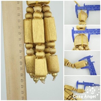 BORLA DE RAYÓN ORO CON FLECO ARTICULADO 22cm