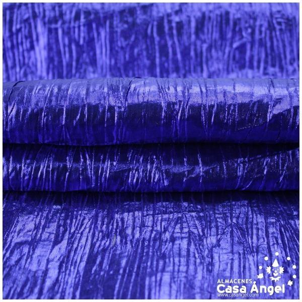 TEJIDO LAMÉ PLISADO AZUL 115cm