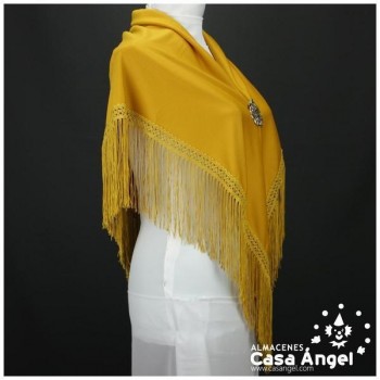 MANTÓN FLAMENCO ALBERO CON FLECO CALADO DE CUQUILLO