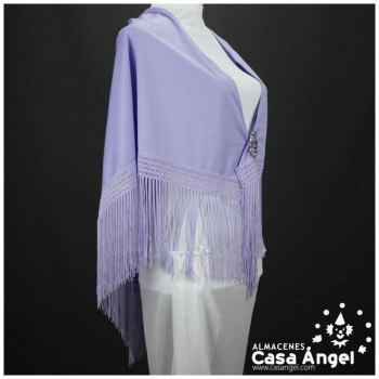 MANTÓN FLAMENCO MALVA CON FLECO CALADO DE CUQUILLO