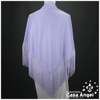 MANTÓN FLAMENCO MALVA CON FLECO CALADO DE CUQUILLO