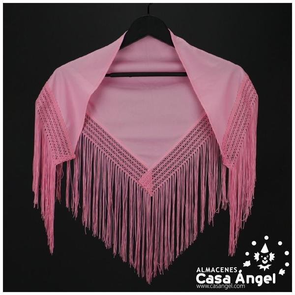 MANTÓN DE FLAMENCA INFANTIL COLOR LISO ROSA BEBÉ