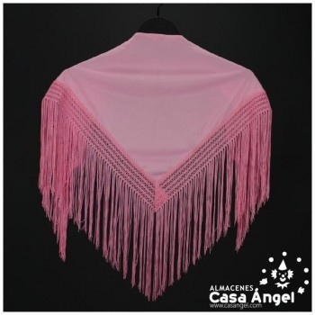 MANTÓN DE FLAMENCA INFANTIL COLOR LISO ROSA BEBÉ