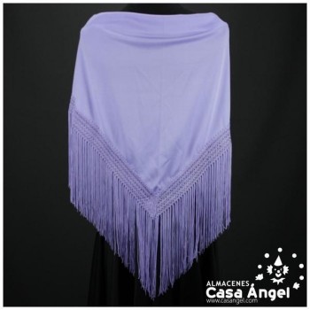 MANTÓN FLAMENCO LILA CON FLECO CALADO DE CUQUILLO