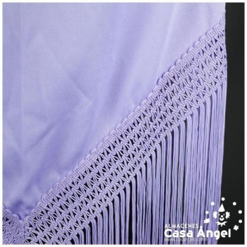 MANTÓN FLAMENCO LILA CON FLECO CALADO DE CUQUILLO