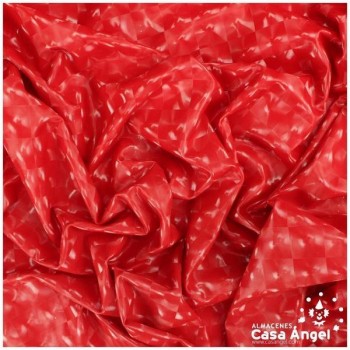 LYCRA CHAROLADA ROJA CON BRILLOS RADIALES EN REJILLA 150cm