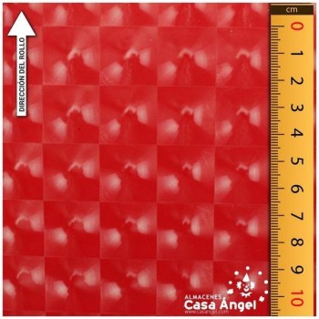 LYCRA CHAROLADA ROJA CON BRILLOS RADIALES EN REJILLA 150cm