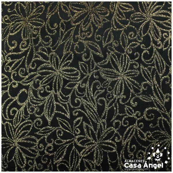 TERCIOPELO NEGRO ESTAMPADO GLITTER SERIE MALI 150cm