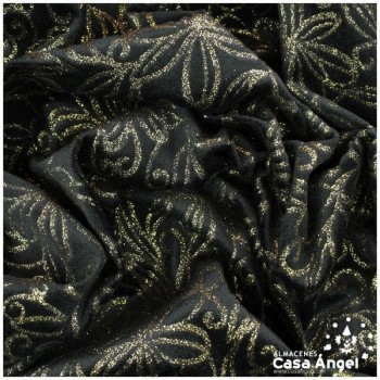 TERCIOPELO NEGRO ESTAMPADO GLITTER SERIE MALI 150cm