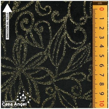 TERCIOPELO NEGRO ESTAMPADO GLITTER SERIE MALI 150cm