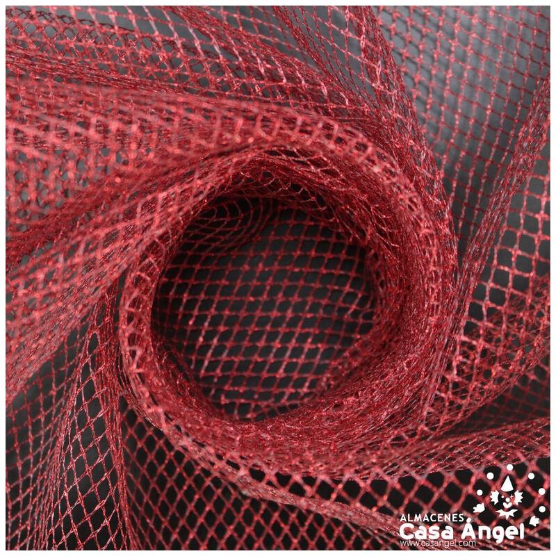 MALLA RED ROJA METALIZADA POLIÉSTER 150cm