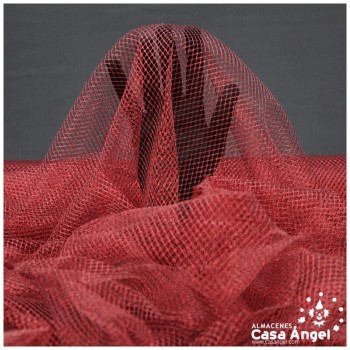 MALLA RED ROJA METALIZADA POLIÉSTER 150cm