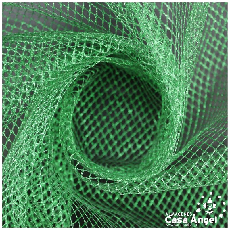 MALLA RED VERDE METALIZADA POLIÉSTER 150cm