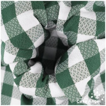 CREPÉ DE MANTELERÍA A CUADROS VERDES Y BLANCOS SERIE CUCO 150cm