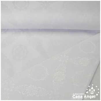 MANTELERÍA ELEGANTE DAMASCO FLORES 150cm