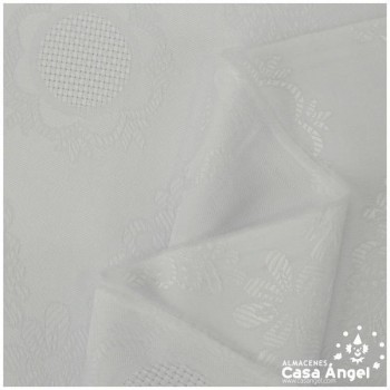 MANTELERÍA ELEGANTE DAMASCO FLORES 150cm