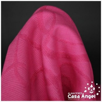 TEJIDO DE TERGAL COLOR FUCSIA BROCADO