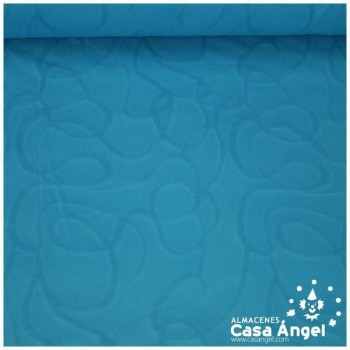 TEJIDO DE TERGAL COLOR TURQUESA BROCADO