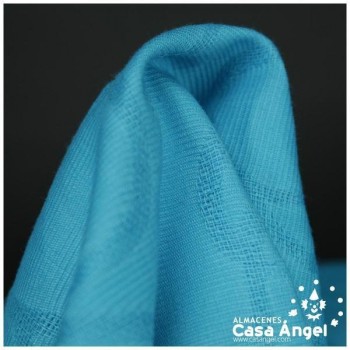 TEJIDO DE TERGAL COLOR TURQUESA BROCADO