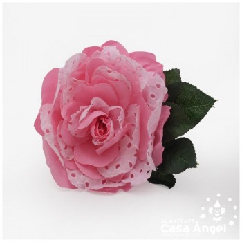 FLOR SERIE MAYO CON PLUMETI Y ALAMBRE 18cm