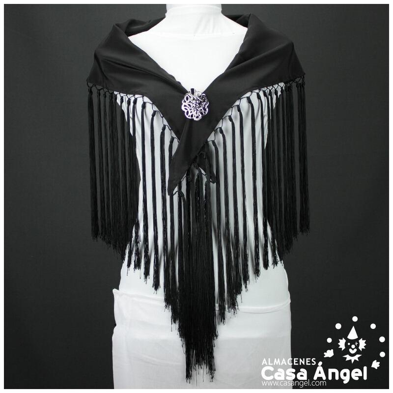 MANTONCILLO DE FLAMENCA NEGRO CON ACABADO DE BORLÓN