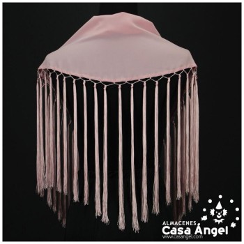 MANTONCILLO FLAMENCO ROSA BEBÉ CON BORLONES Y FLECOS