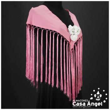 MANTONCILLO FLAMENCO FUCSIA CON BORLONES Y FLECOS