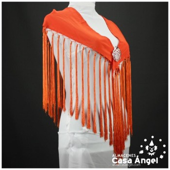 MANTONCILLO DE FLAMENCA NARANJA CON ACABADO DE BORLÓN