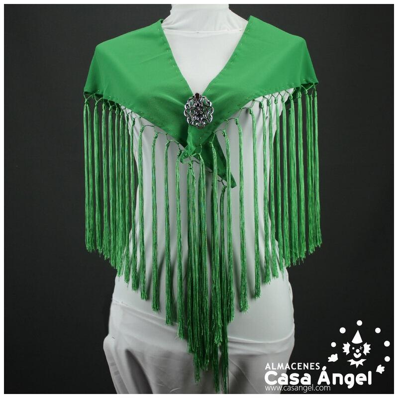MANTONCILLO DE FLAMENCA VERDE CON ACABADO DE BORLÓN