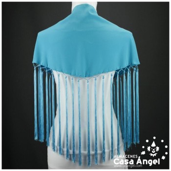 MANTONCILLO DE FLAMENCA TURQUESA CON ACABADO DE BORLÓN