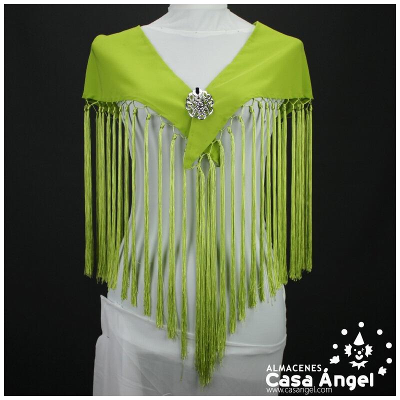 MANTONCILLO DE FLAMENCA COLOR PISTACHO CON ACABADO DE BORLÓN